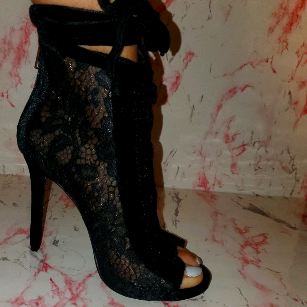 Black Lace Booties
